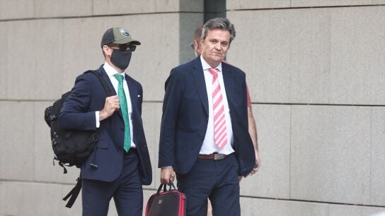 El comandante de la Guardia Civil Rub&eacute;n Villalba, a su llegada a la Audiencia Nacional, el 7 de julio de 2026 en Madrid.