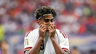 Lamine Yamal, en el partido ante Portugal en Dallas