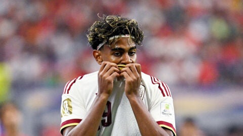 Lamine Yamal, en el partido ante Portugal en Dallas