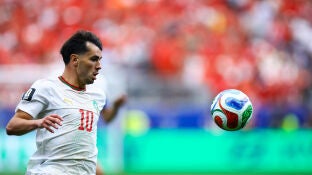 Brahim durante el partido ante Canad&aacute; en Houston