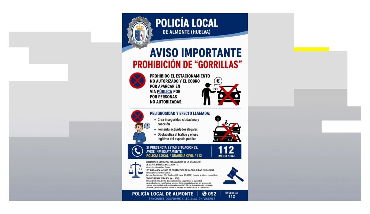 La alerta de la polic&iacute;a de la presencia de 'gorrillas' en Matalasca&ntilde;as