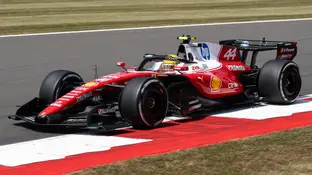 El Ferrari de Lewis Hamilton en Silverstone El Ferrari de Lewis Hamilton en Silverstone