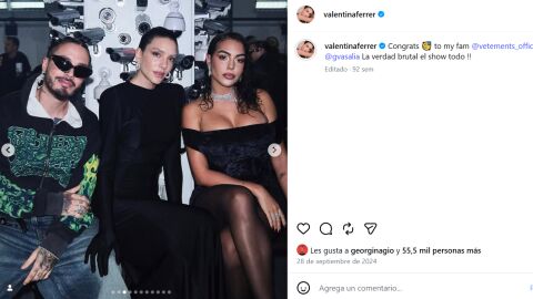 J Balvin, Valentina y Georgina en el show de Vetements