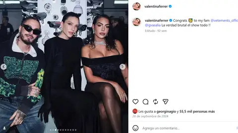 J Balvin, Valentina y Georgina en el show de Vetements J Balvin, Valentina y Georgina en el show de Vetements
