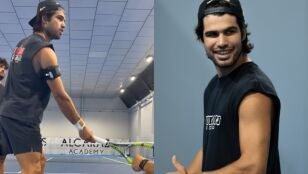 Carlos Alcaraz entrenando en Murcia