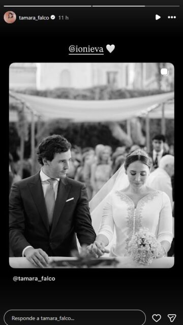 Tamara Falcó en sus storys de Instagram recordando su tercer aniversario de boda