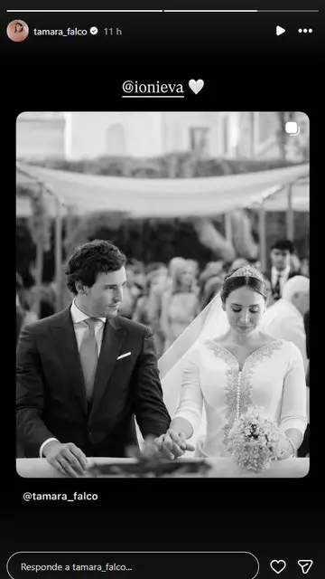 Tamara Falcó en sus storys de Instagram recordando su tercer aniversario de boda Tamara Falcó en sus storys de Instagram recordando su tercer aniversario de boda