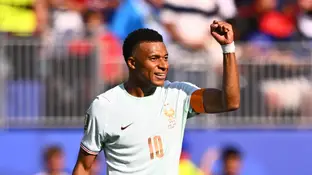Kylian Mbappé en el partido ante Marruecos Kylian Mbappé en el partido ante Marruecos