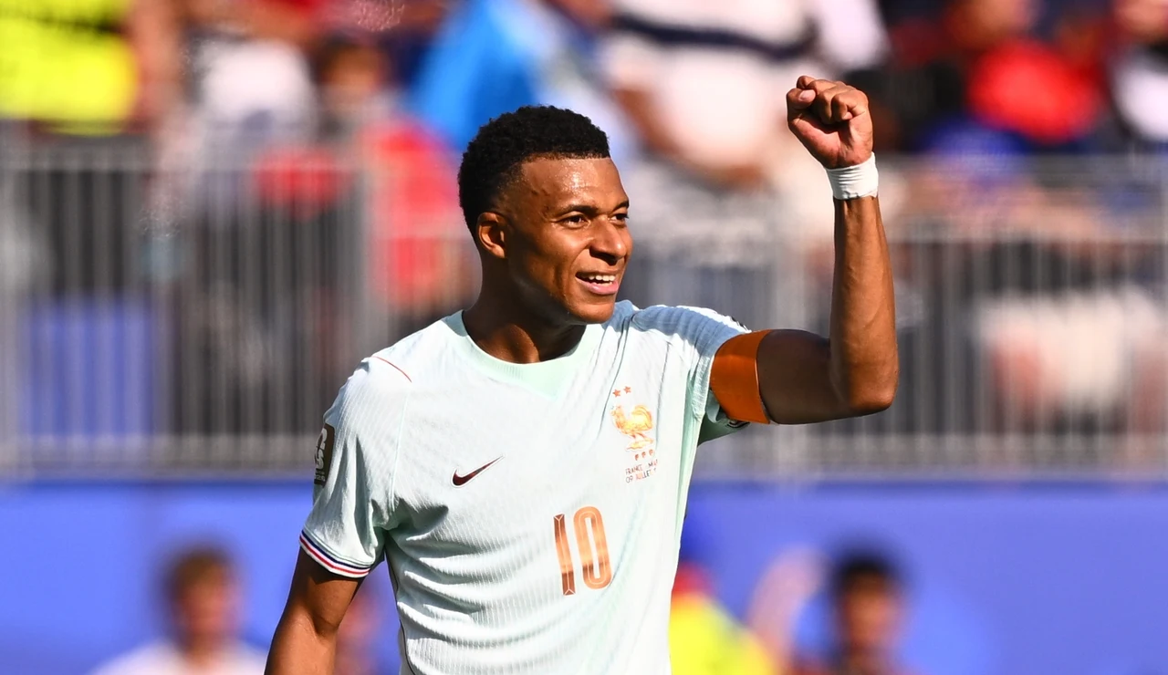Kylian Mbappé en el partido ante Marruecos