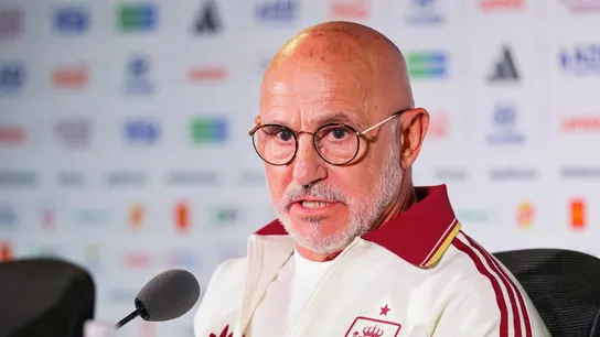 Luis de la Fuente en rueda de prensa antes de Bélgica Luis de la Fuente en rueda de prensa antes de Bélgica