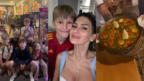 Hilaria Baldwin en España con sus hijos Hilaria Baldwin en España con sus hijos