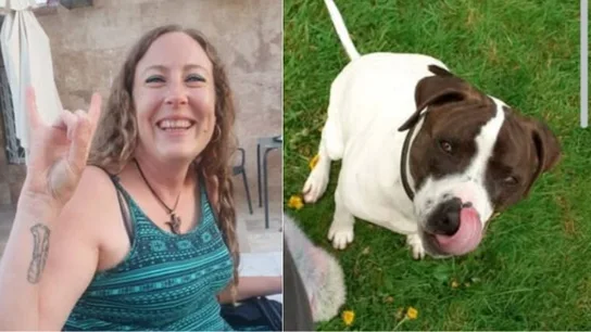 Imagen de una de las desaparecidas con su perro Imagen de una de las desaparecidas con su perro