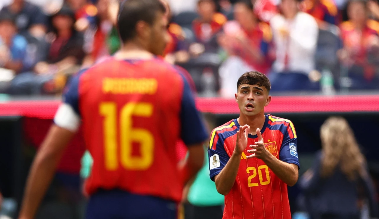 Rodri y Pedri, en el SoFi Stadium de Los Ángeles