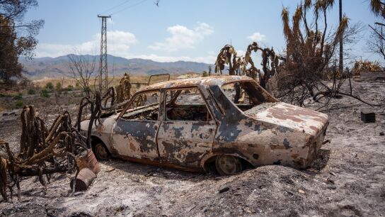 Im&aacute;genes de la zona afectada por el fuego en Los Gallardos