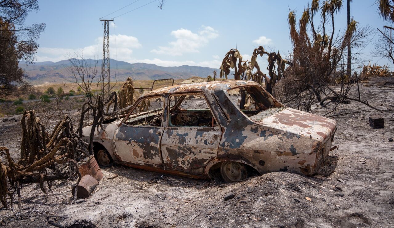 Im&aacute;genes de la zona afectada por el fuego en Los Gallardos