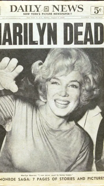 Periódico sobre la muerte Marilyn Monroe Periódico sobre la muerte Marilyn Monroe