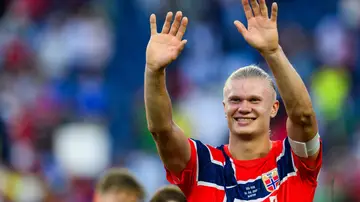 Haaland durante un partido con su selección Haaland durante un partido con su selección