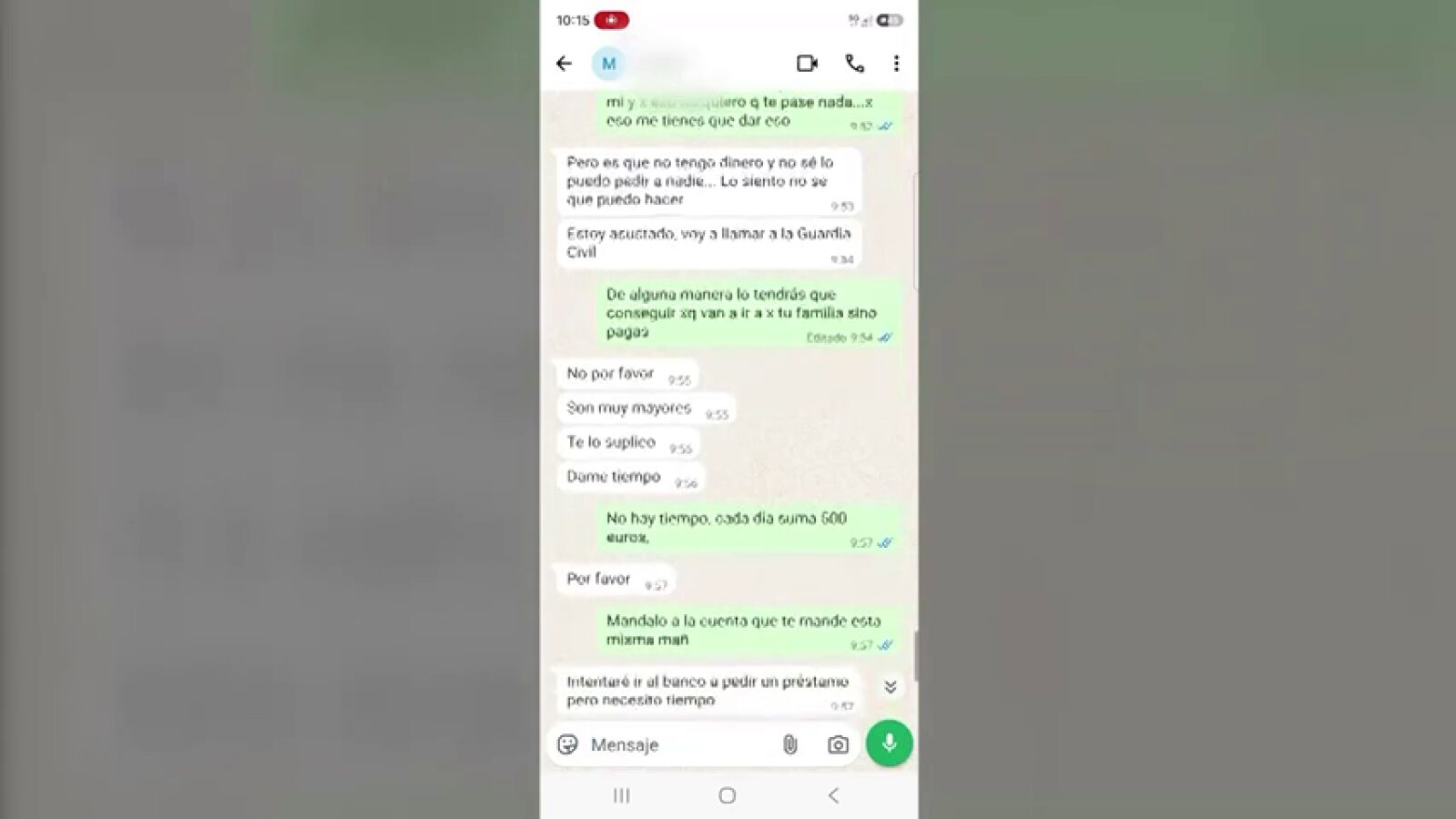 Los mensajes de la banda que ofrecía falsos servicios sexuales y amenazaba con sicarios: 
