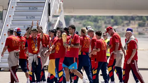 Llega la selección española a Barajas Llega la selección española a Barajas