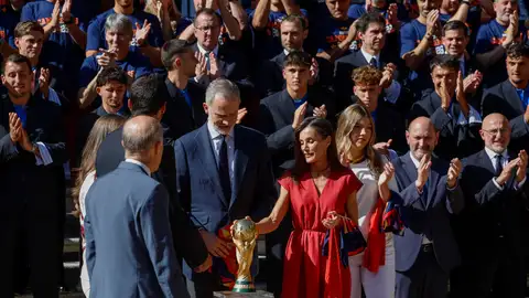 Los reyes con la selección española Los reyes con la selección española