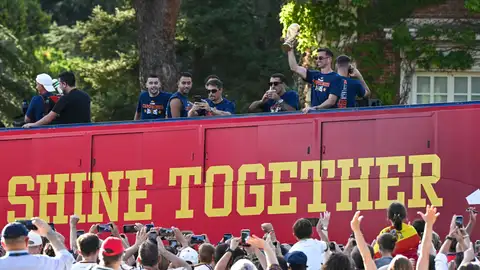 La selección de camino a Cibeles La selección de camino a Cibeles