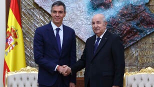 Imagen del presidente del Gobierno, Pedro S&aacute;nchez y el presidente de la Rep&uacute;blica Argelina Democr&aacute;tica y Popular, Abdelmadjid Tebboun