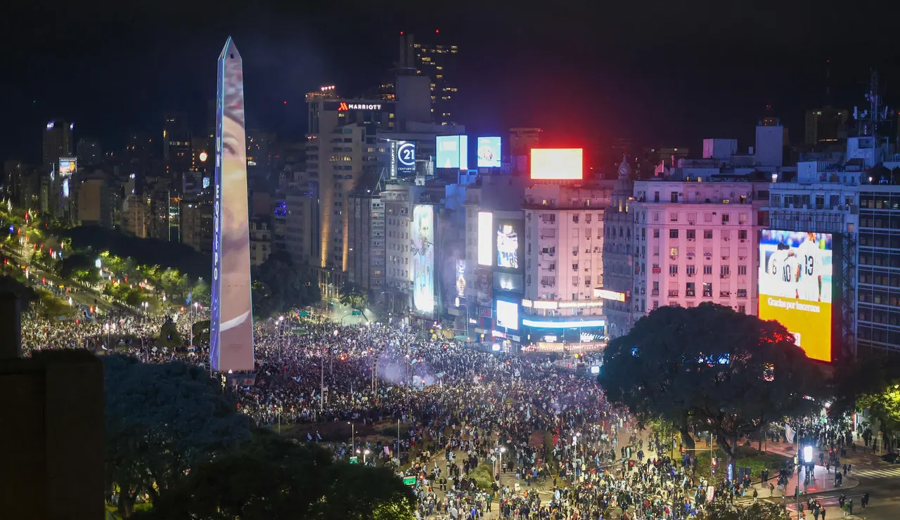 Aficionados argentinos en Buenos Aires