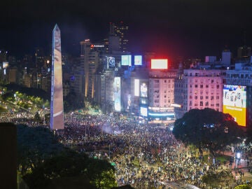 Aficionados argentinos en Buenos Aires