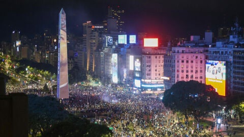 Aficionados argentinos en Buenos Aires