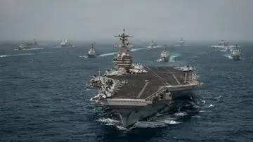 Imagen difundida por el Comando Central del Ejército de Estados Unidos de buques de guerra de la Armada de EE.UU. desplegados en Medio Oriente Imagen difundida por el Comando Central del Ejército de Estados Unidos de buques de guerra de la Armada de EE.UU. desplegados en Medio Oriente