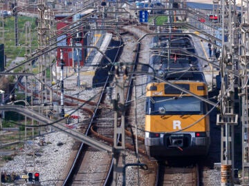 Imagen de archivo de unas vías de tren Imagen de archivo de unas vías de tren