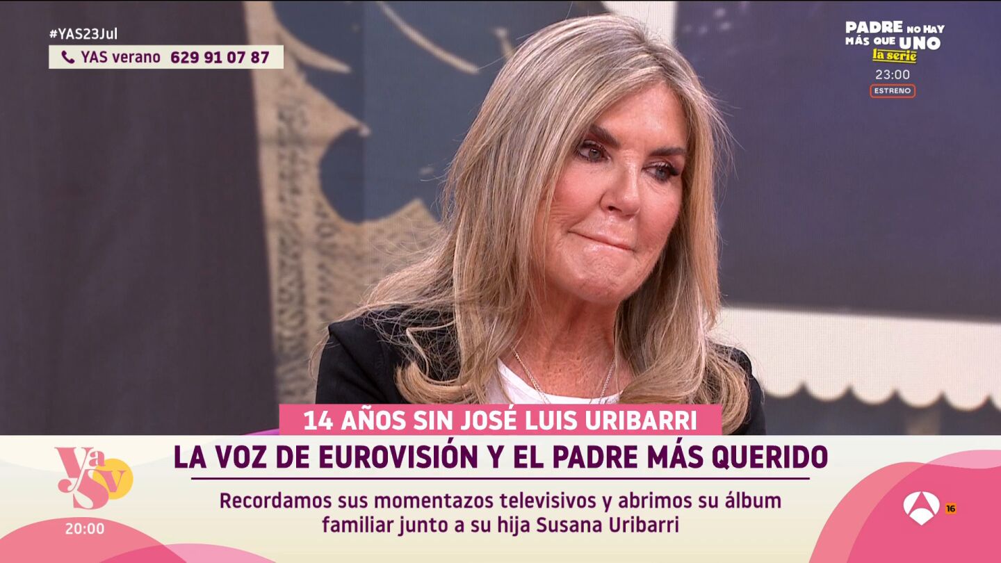 Susana Uribarri emocionada tras recordar la trayectoria de su padre, Jos&eacute; Luis Uribarri