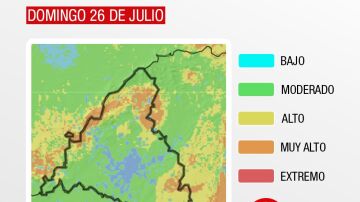 Mapa de riesgo de incendio forestal