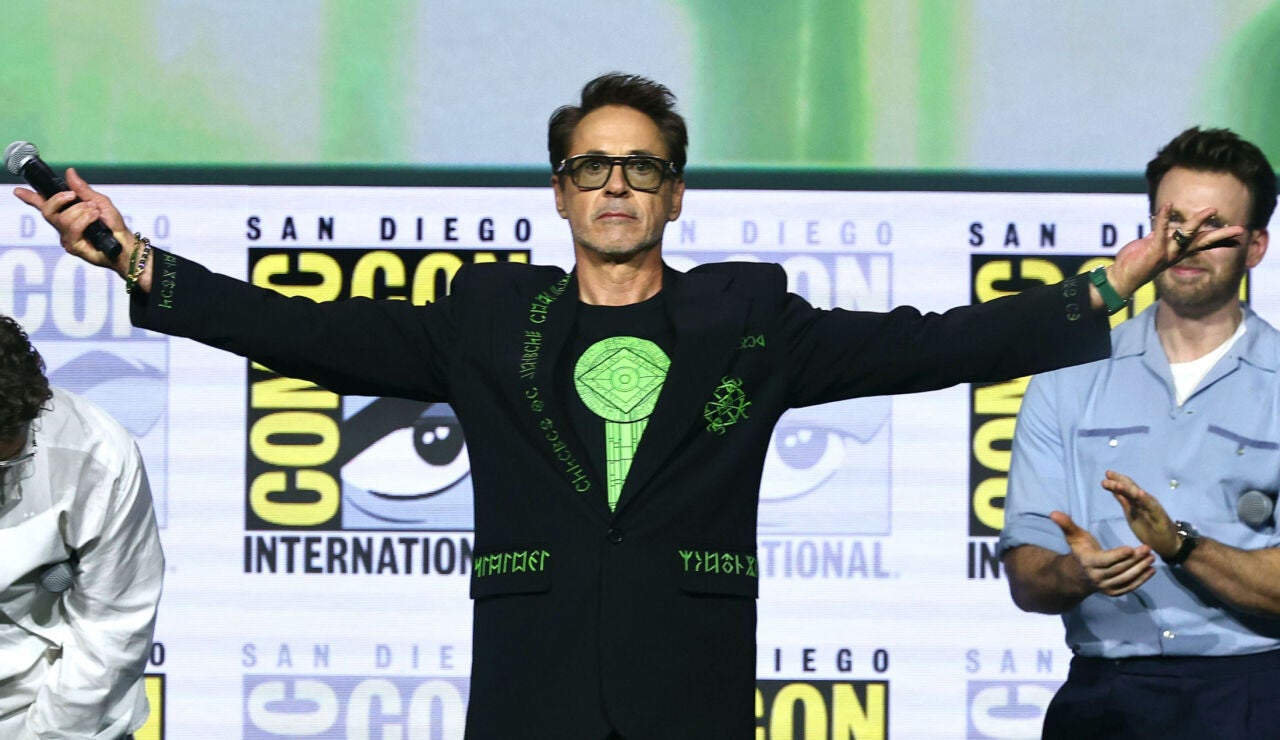 Robert Downey Jr. presentando Vengadores: Doomsday en la Comic-Con de San Diego