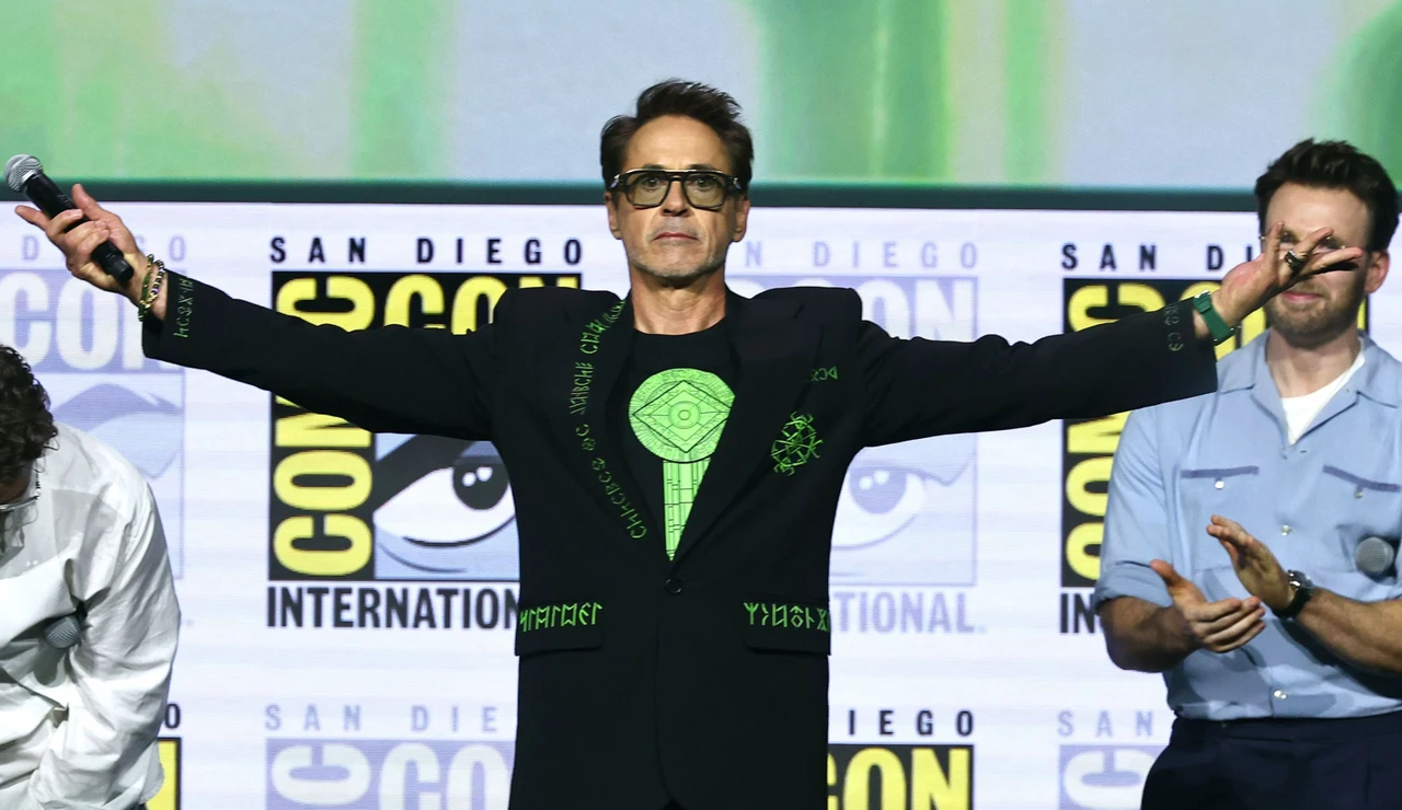 Robert Downey Jr. presentando Vengadores: Doomsday en la Comic-Con de San Diego