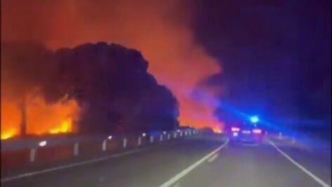 Las impresionantes im&aacute;genes de la Polic&iacute;a Municipal combatiendo el incendio de Madrid 
