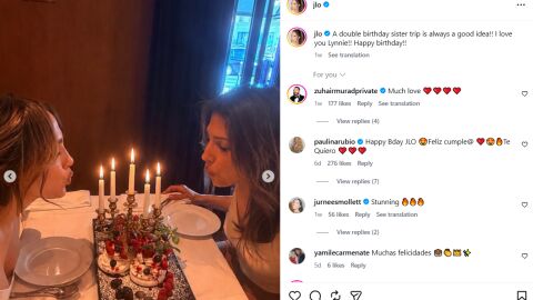 Jennifer Lopez celebra su cumpleaños doble con su hermana