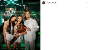 Marta D&iacute;az junto a sus hermanos, Laura y David