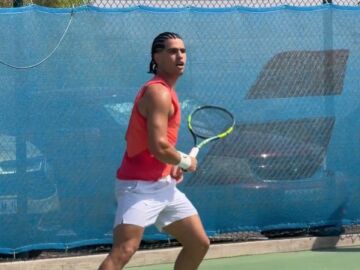 Carlos Alcaraz entrenando este viernes en Murcia