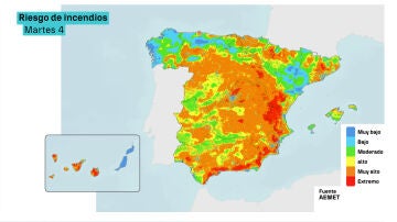 Mapa del riesgo de incendios 