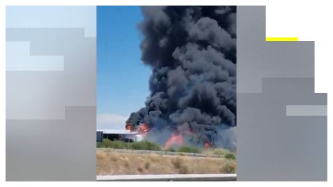 La planta de residuos incendiada en Roales, Zamora.