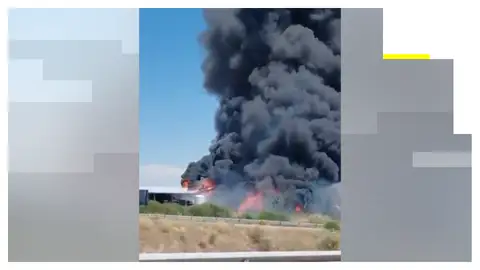 La planta de residuos incendiada en Roales, Zamora. La planta de residuos incendiada en Roales, Zamora.