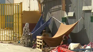 Imagen de la situación de muchos migrantes en Ceuta Imagen de la situación de muchos migrantes en Ceuta