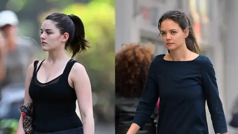 Katie Holmes y su hija Suri andando por Nueva York en momentos distintos Katie Holmes y su hija Suri andando por Nueva York en momentos distintos