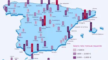 Salario necesario para comprar una casa en España: el mapa de las 60 ciudades principales en 2026 Salario necesario para comprar una casa en España: el mapa de las 60 ciudades principales en 2026
