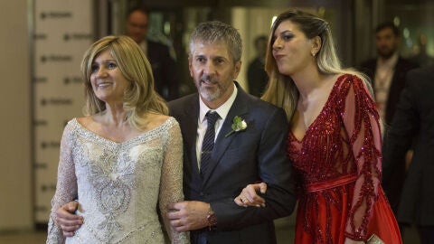 Celia Cuccittini, Jorge Messi y su hija María Sol en 2017