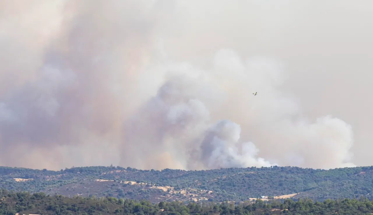 Imagen del incendio en Riglos, Huesca