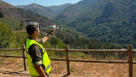 Imagen del dron utilizado en los montes