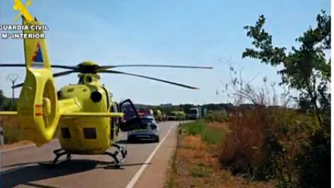 La Guardia Civil y un medio a&eacute;reo acuden al accidente de Zaragoza.