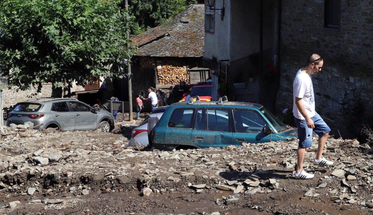 Imagen de los efectos de una riada en Manzanedo de Valdueza, Le&oacute;n